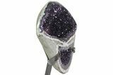 Amethyst Geode With Metal Stand - Uruguay #113190-2
